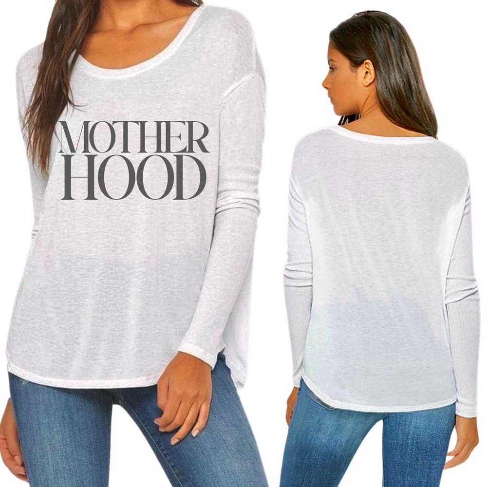 BOUTIQUE** ‘MOTHERHOOD’ BELLA CANVAS Long‎ Sleeve Loose Fit Tee